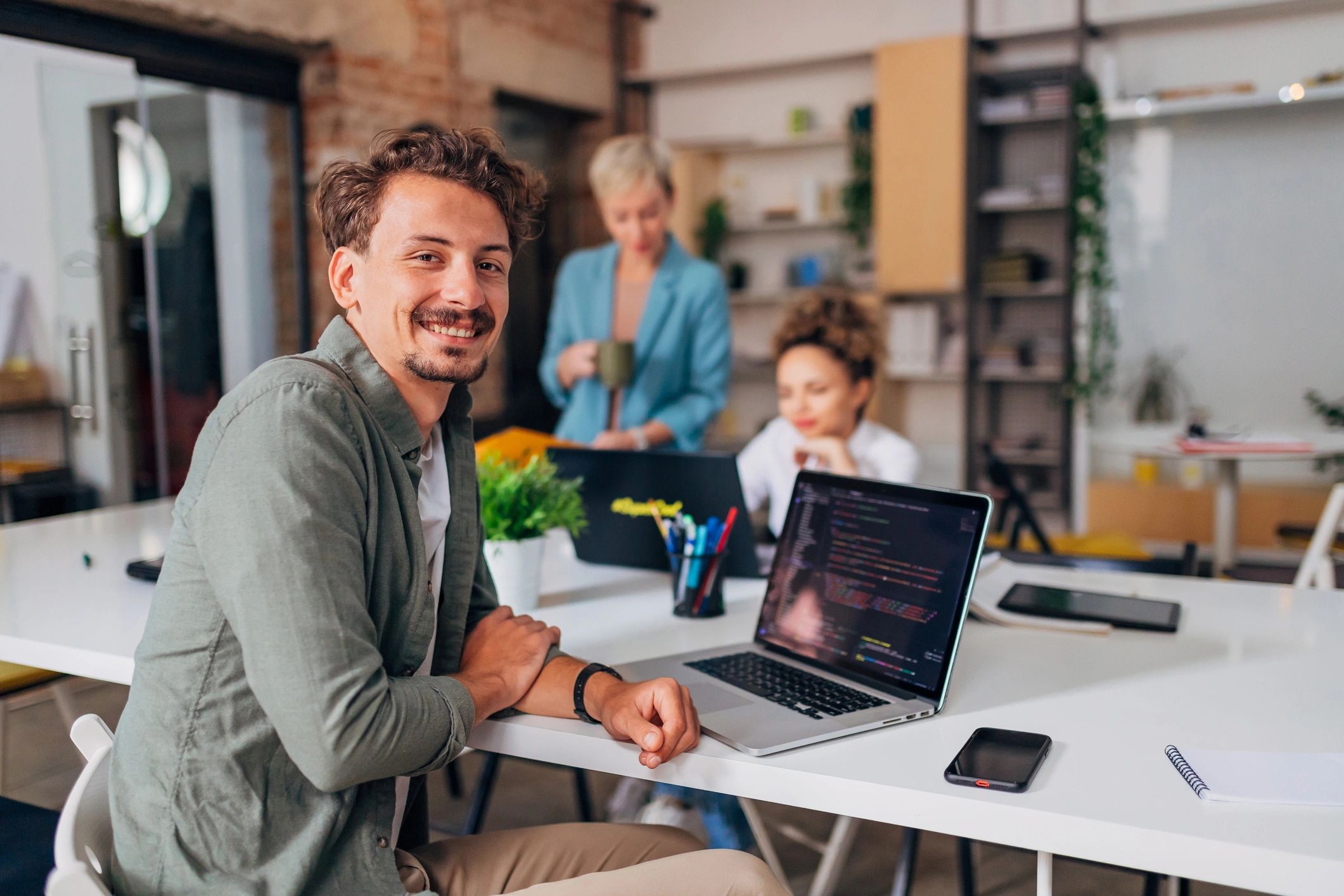 Creative workspace at digital marketing agency
